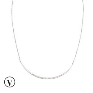 Stella & Dot Crescent Necklace, silver