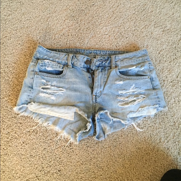 American Eagle High Waisted Ripped Shorts