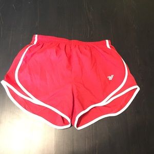Varsity red running shorts
