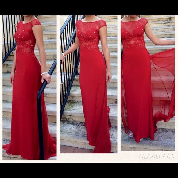 Sherri Hill red prom dress size 2