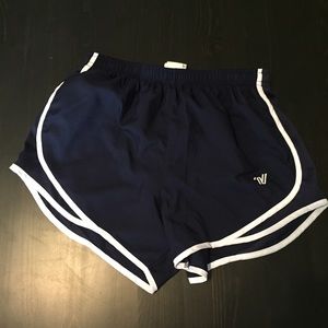 Varsity navy blue running shorts