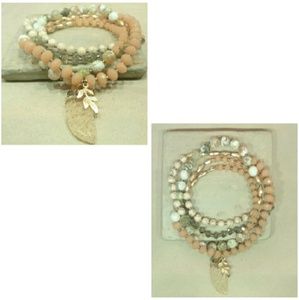 Long Stretch Beaded Necklace with Pendent