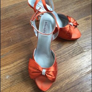 Orange Ankle Strap Heels