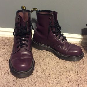 Doc Marten eggplant lace up boot