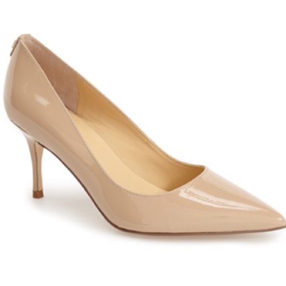 Ivanka Trump Nude Patent Leather Pointed Heels