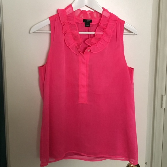 J. Crew Sleeveless Ruffle Blouse