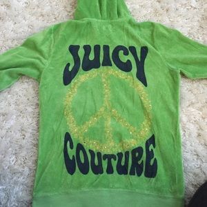 Green Terry cloth juicy Zip up