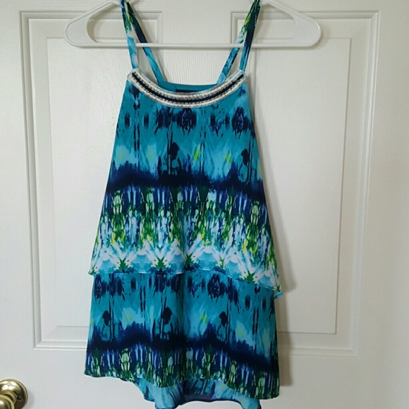 Spaghetti strap layered top