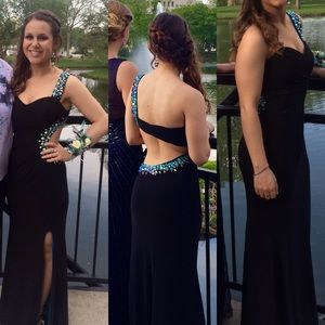Black Jeweled Prom Dress