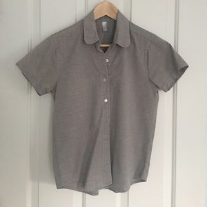 Peter Pan collar short sleeve button up