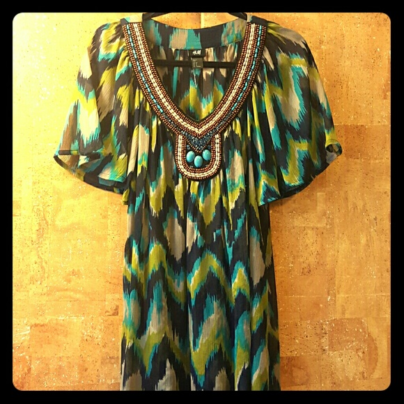 Beaded Collar Beach & Swim Coverup tunic