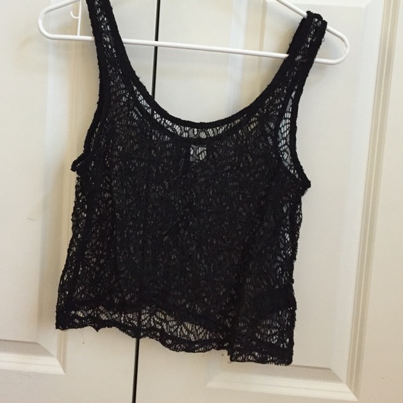 Black Crochet Tank Top