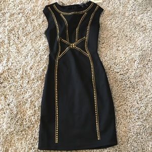 NWT-F21 black dress with gold studs