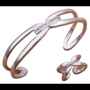 Sterling silver plated zircon jewelry sets