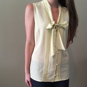 Ann Taylor silk button and tie blouse NWT