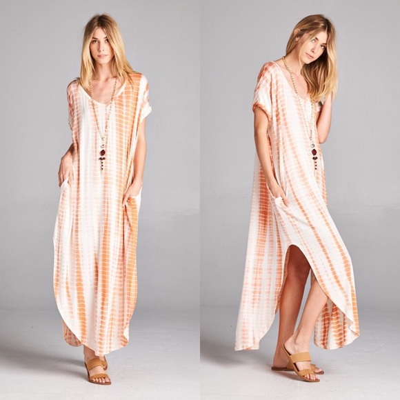 SALE Tie Dye Pocketed Maxi in BLUSH - Picture 2 of 3