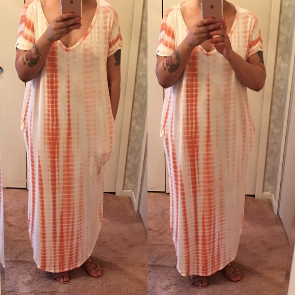 SALE Tie Dye Pocketed Maxi in BLUSH - Picture 3 of 3