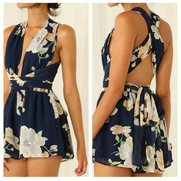 Other - Navy Floral Romper