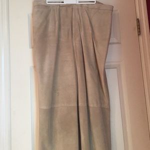Women's beige suede pants.