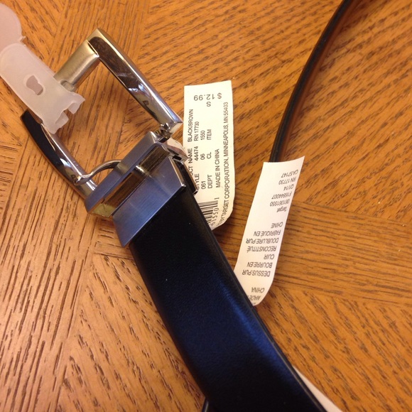 Men's reversible dress belt (Black/Dk Brown) 36"