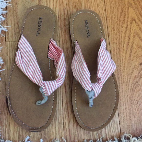 Striped Flip Flops