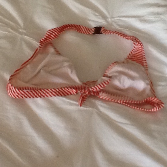 Retro red/white stripped bikini with camp bottoms - Picture 3 of 4