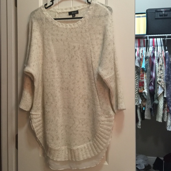 Gold and white sparkly sweater