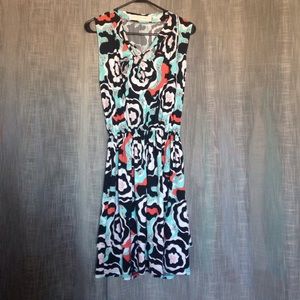 Black, Mint, and Orange floral dress