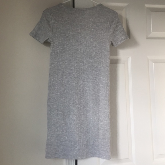 Gray Ribbed Tight Minidress - Picture 2 of 4