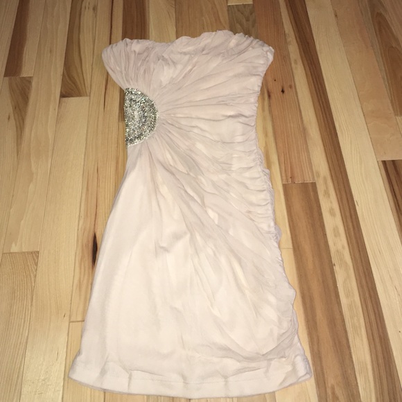 Charlotte Russe Fitted Cream Formal Dress