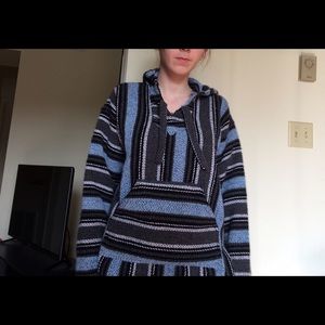 Baja poncho "drug rug" hoodie