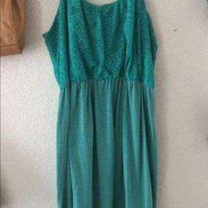 High low mint green dress