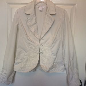 White House Black Market bone embroidered blazer