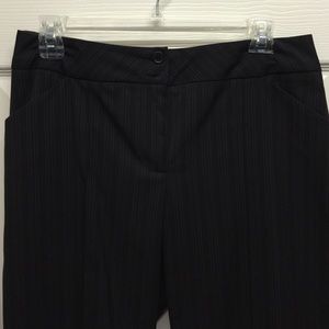 Nine & Co suit pants, black w/ fuschia pinstripe