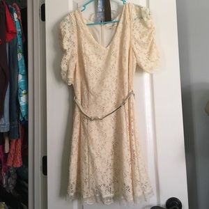 Cream colored lace dress