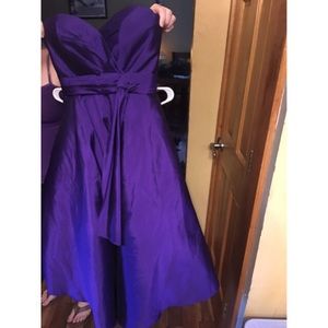 Purple short bridesmaids dresses