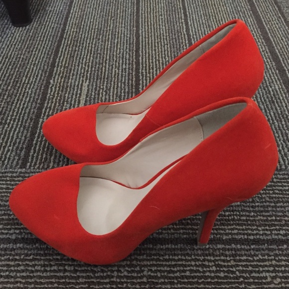 Gorgeous 3" Qupid Orange Red Heels