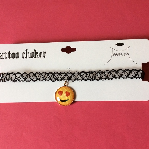 NWT emoji heart eyes tattoo choker - Picture 2 of 2