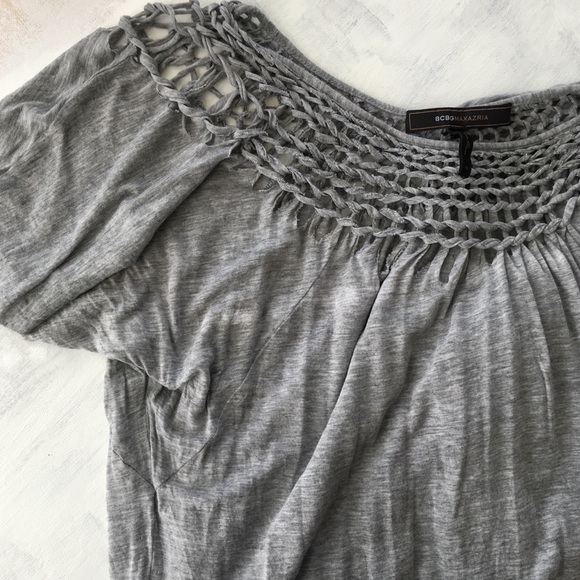 BCBG MaxAzaria Heather Grey Knit Tee - Picture 1 of 2