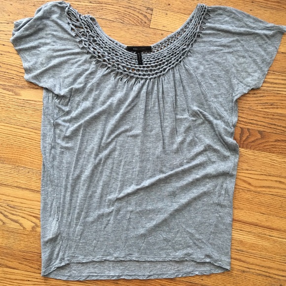 BCBG MaxAzaria Heather Grey Knit Tee - Picture 2 of 2