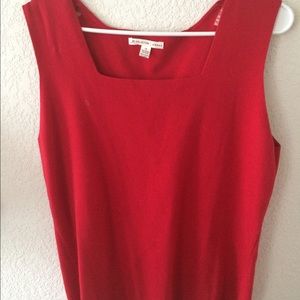 Bright red sweater tank top
