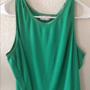 Bright green tank