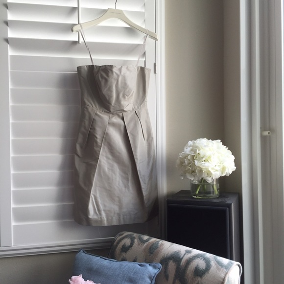JCrew Gray/Silver Silk Taffeta Cocktail Dress