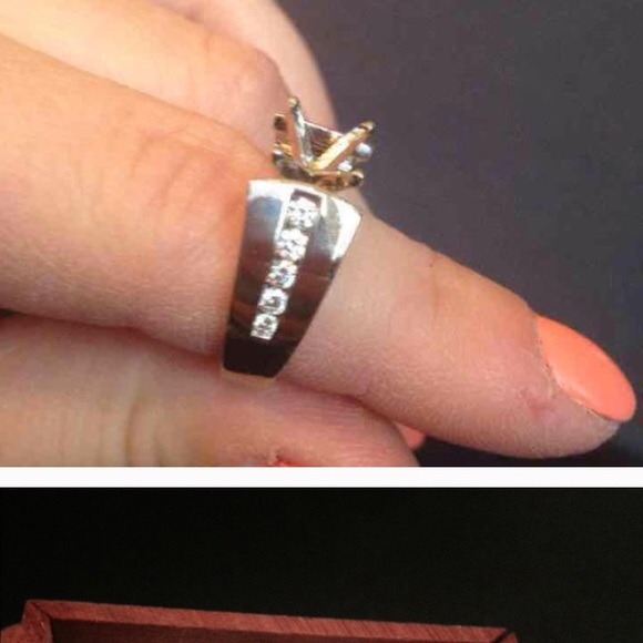 Palladium engagement semi mount ring - Picture 3 of 5