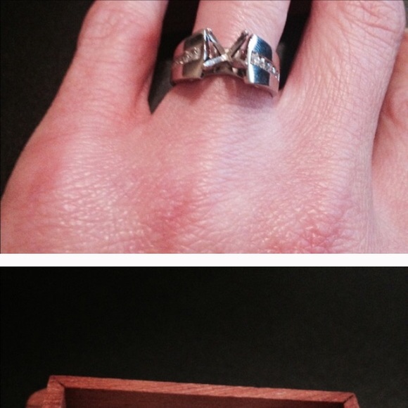 Palladium engagement semi mount ring - Picture 2 of 5