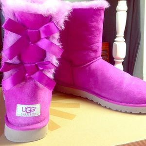 Fuchsia Bailey Bow Ugg Boots