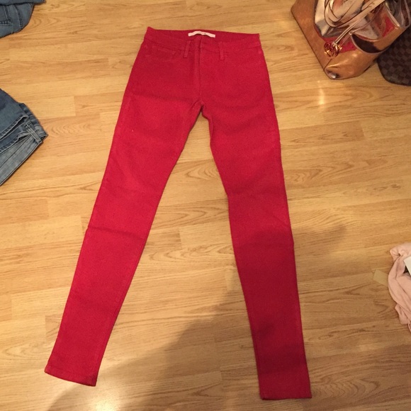 Joe's red skinny jean