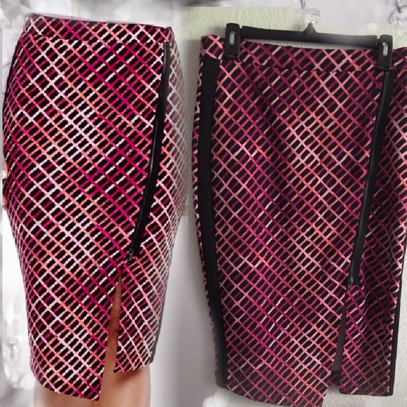 Boho front zipper pencil skirt