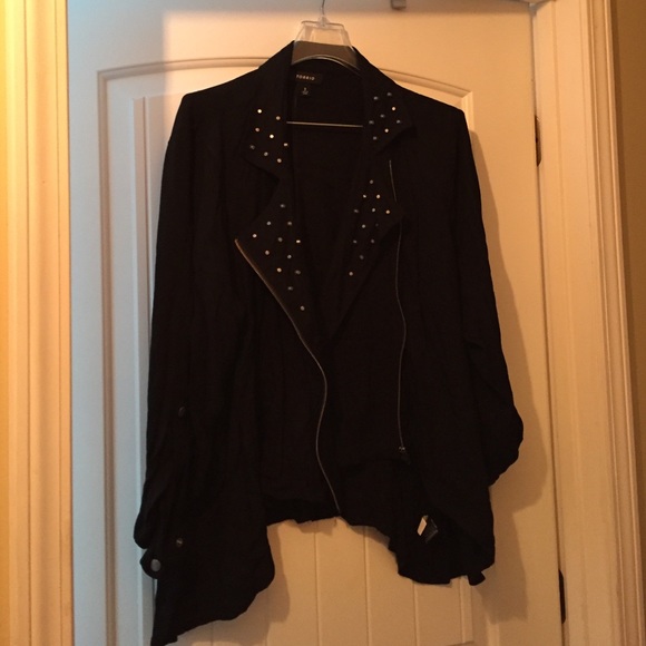 Torrid Black Zipper Shirt with Studs