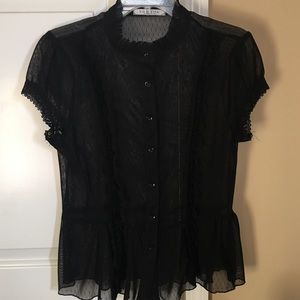 Sheer, black blouse